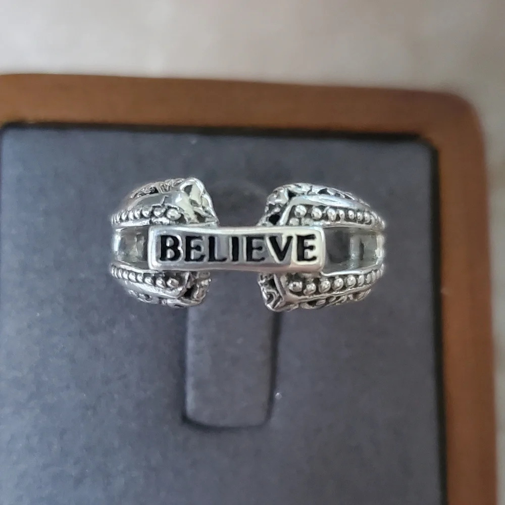 925 Sterling Silver Believe Ring‎